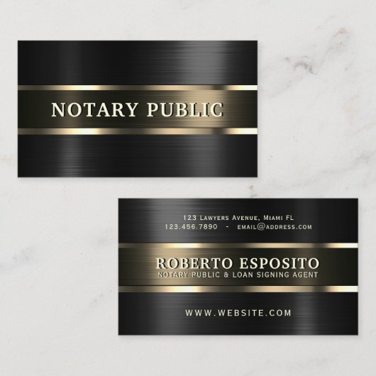 Faux, metaal, textuur goud en metaal visitekaartje (Voorkant / Achterkant)