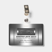 Faux metaal, zilver auto - Auto Verkoop Badge (Achterkant met clip)