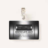 Faux metaal, zilver auto - Auto Verkoop Badge (Achterkant met clip)
