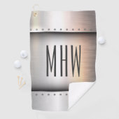 Faux Metal aangepast monogram golfhanddoek (Insitu)
