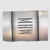 Faux Metal aangepast monogram golfhanddoek (Horizontaal)