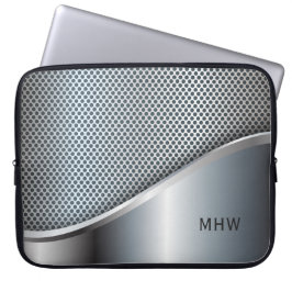 Faux Metal aangepaste monogram laptophoezen Laptop Sleeve