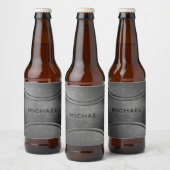 Faux Metal aangepaste naam flessenlabels Bier Etiket (Flessen)