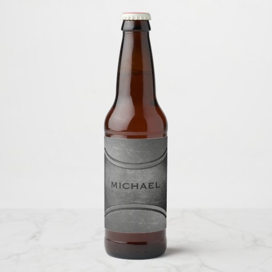 Faux Metal aangepaste naam flessenlabels Bier Etiket (Voorkant)
