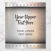 Faux Metal aangepaste tekst wijnlabels Wijn Etiket (Enkel label)