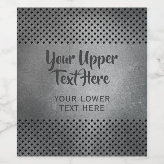 Faux Metal aangepaste tekst wijnlabels Wijn Etiket (Enkel label)