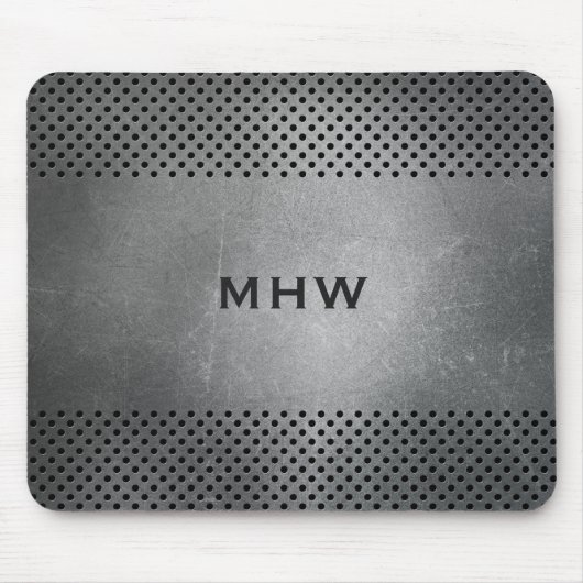 Faux Metal Custom monogram mousepad Muismat (Voorkant)