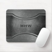 Faux Metal Custom monogram mousepad Muismat (Met muis)