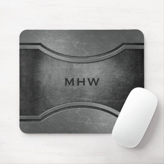 Faux Metal Custom monogram mousepad Muismat (Met muis)