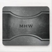 Faux Metal Custom monogram mousepad Muismat (Voorkant)