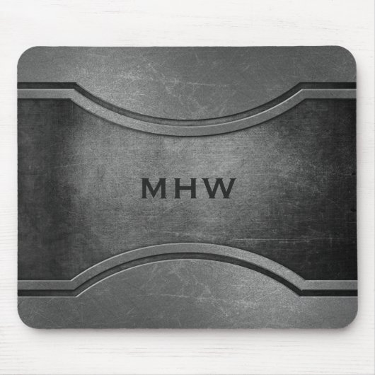 Faux Metal Custom monogram mousepad Muismat (Voorkant)