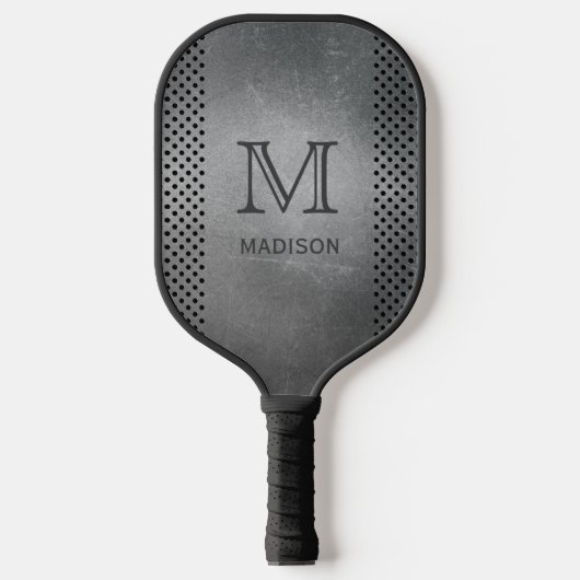 Faux Metal Custom monogram & name Pickleball Paddle (Voorkant)