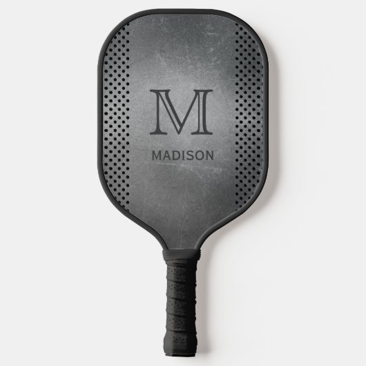 Faux Metal Custom monogram & name Pickleball Paddle (Achterkant)