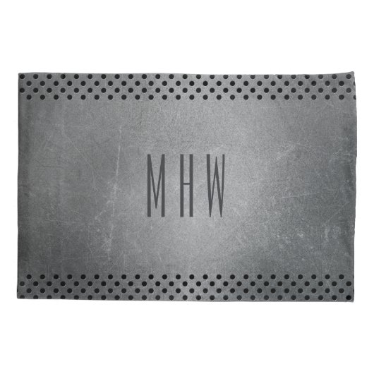 Faux Metal Custom monogram pilcase Kussensloop (Achterkant)