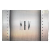 Faux Metal Custom monogram pilcase Kussensloop (Achterkant)