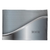 Faux Metal Custom monogram pilcase Kussensloop (Achterkant)