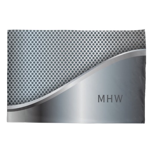 Faux Metal Custom monogram pilcase Kussensloop (Achterkant)