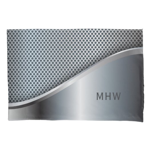 Faux Metal Custom monogram pilcase Kussensloop (Voorkant)