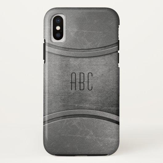 Faux Metal Custom monogram Telefoongevallen Case-Mate iPhone Case (Achterkant)