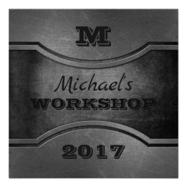 Faux Metal Custom text poster