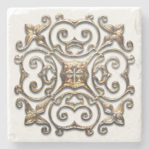  Faux Metal Design Stone Onderzetter