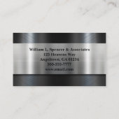 Faux Metal Gray Black Red Monogram Visitekaartje (Achterkant)