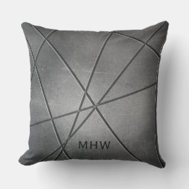 Faux Metal Pattern aangepaste monogram werpen kuss Kussen