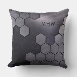 Faux Metal Pattern aangepaste monogram werpen kuss Kussen