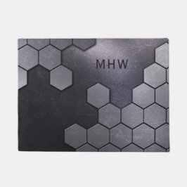 Faux Metal Pattern douane monogram deurmat