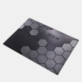 Faux Metal Pattern douane monogram deurmat (Schuin)