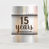 Faux metal stuks mijlpaal werknemer jubileum kaart (Voorkant)