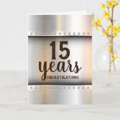 Faux metal stuks mijlpaal werknemer jubileum kaart (Gele Bloem)