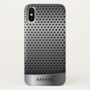 Faux Metal Texture aangepaste monogram telefoongev Case-Mate iPhone Case