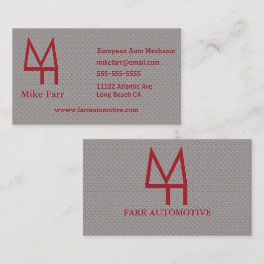 Faux Metal Visitekaartje (Voorkant / Achterkant)