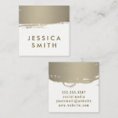 Faux metalen geborsteld vierkante visitekaartje (Voorkant / Achterkant)