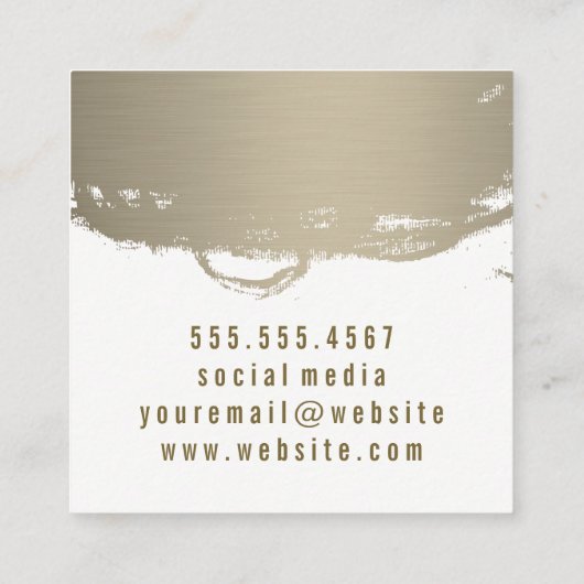 Faux metalen geborsteld vierkante visitekaartje (Achterkant)