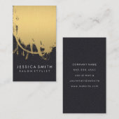 Faux, metalen goudkleurige lederafdruk visitekaartje (Voorkant / Achterkant)