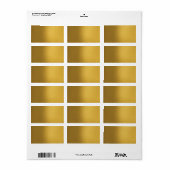 Faux Metalic Gold-etiket Etiket (Full Sheet)
