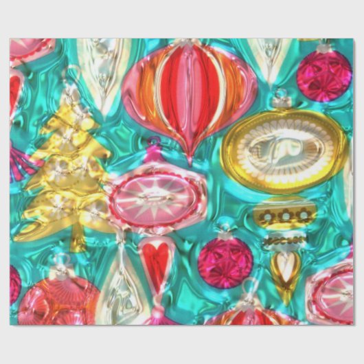 Faux Metallic Bulb Pattern Glossy wrapting paper Cadeaupapier (Vlak)