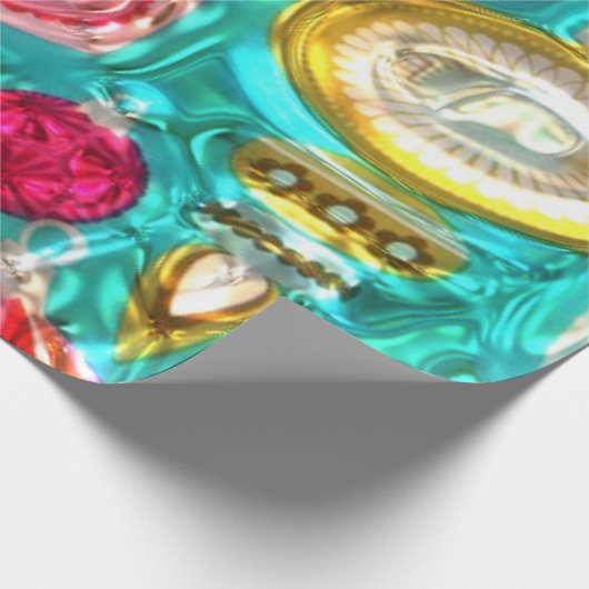 Faux Metallic Bulb Pattern Glossy wrapting paper Cadeaupapier (Hoek)