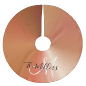 Faux Metallic Copper Gradient Family Monogram Kerstboom Rok (Voorkant)