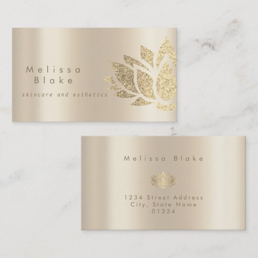 Faux metallic effect huidverzorging en esthetiek visitekaartje (Voorkant / Achterkant)