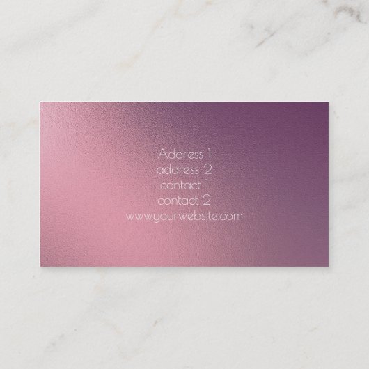 FAUX-metallic effect van pianist Visitekaartje (Achterkant)