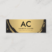 Faux Metallic Gold Brushed Monogram Mini Visitekaartje (Voorkant)