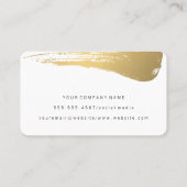 Faux Metallic Gold Brushed Monogram Visitekaartje (Achterkant)