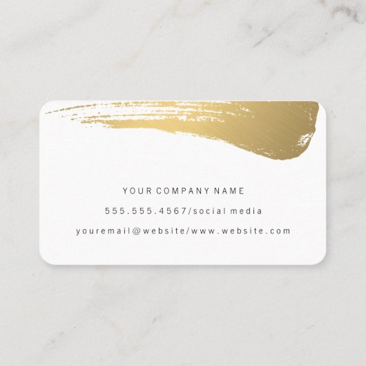 Faux Metallic Gold Brushed Monogram Visitekaartje (Achterkant)
