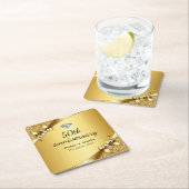 Faux Metallic Gold Diamond 50e Jubileum Luxury Kartonnen Onderzetters (Insitu)