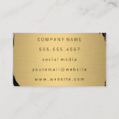 Faux Metallic Gold geborsteld Klassiek monogram Visitekaartje (Achterkant)