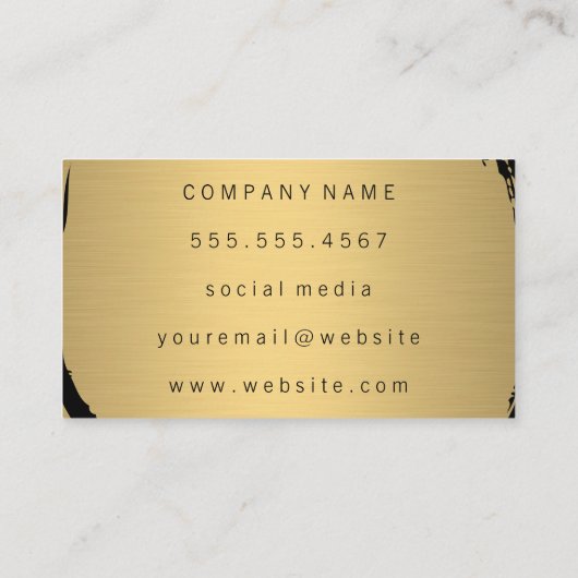 Faux Metallic Gold geborsteld Klassiek monogram Visitekaartje (Achterkant)