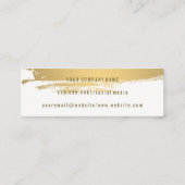 Faux Metallic Gold geborsteld Mini Visitekaartje (Achterkant)